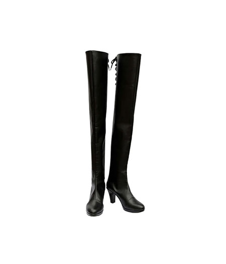 NieR : Automata Long Noir Boots YoRHa 2B Chaussures Cosplay