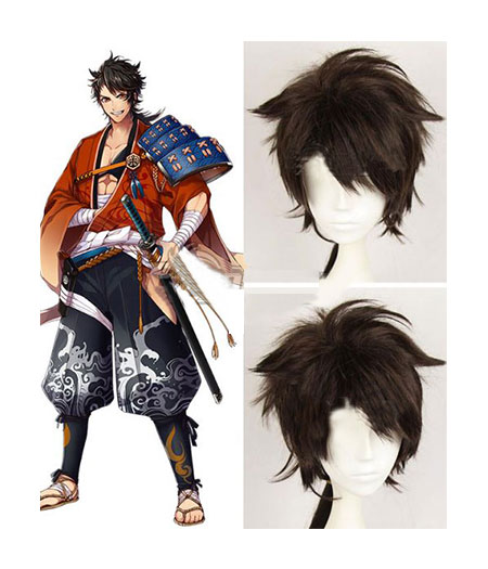 Touken Ranbu : Haute Qualité Noir Wig Mutsunokami Yoshiyuki Cosplay