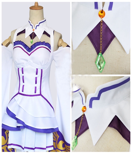 Re:Zero kara Hajimeru Isekai Seikatsu Costumes Cosplay Emilia 