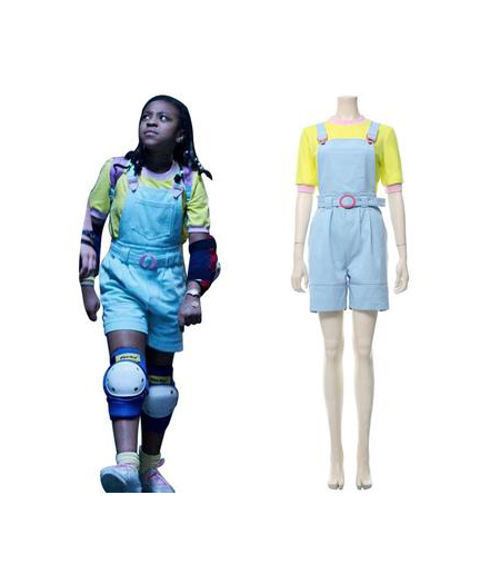 Stranger Things : Jean A Bretelles Erica Sinclair Costume Cosplay Achat