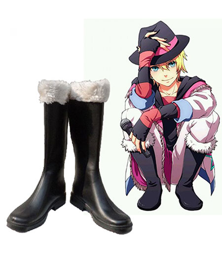 Uta no Prince-sama : Restez Au Chaud Noir Moyen Kurusu Syo Chaussures Cosplay