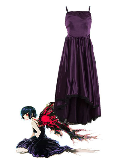 Tokyo Ghouls : Touka Kirishima Pourpre Robe Costume Cosplay Vente Chaude