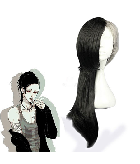 Tokyo Ghouls : 80cm Long Uta Femme Blanc Et Noir Wig Cosplay