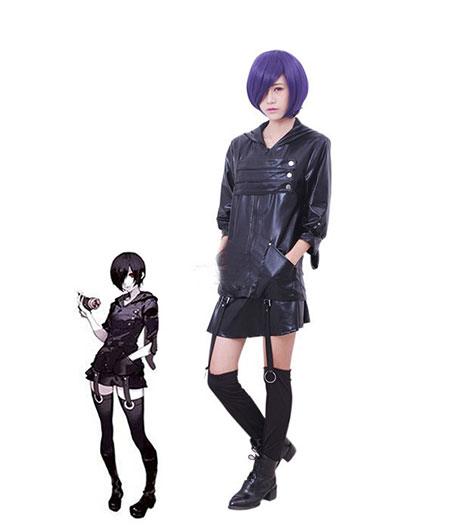 Tokyo Ghouls : Cuir Noir Touka Kirishima Costume Cosplay Acheter