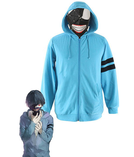 Tokyo Ghouls : Kaneki Ken Bleu Manteau Costume Cosplay Achat